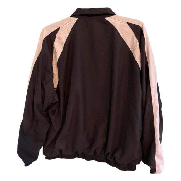 John Ashford Sport Track Jacket Black White Lightweight Mesh Lined Windbreaker L - Picture 2 of 5